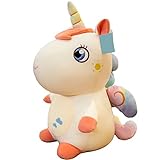 EXQULEG Unicornio de peluche, cojín de peluche, unicornio de peluche, regalo para niños y niñas, color blanco, 30 cm