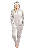 CityComfort Pijama Entero Mujer de Polar Pijama Cuerpo Entero Mono Adulto Animal Pijamas Animales S-XL (L, Pereza Beige)