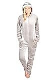 CityComfort Pijama Entero Mujer de Polar Pijama Cuerpo Entero Mono Adulto Animal Pijamas Animales S-XL (L, Pereza Beige)