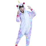 Mimacro - Pijama Unicornio Estrellado para niños y niñas, Suaves y calentitos de Invierno, para Fiestas, navidades, Halloween, Carnaval (9-10 Años)