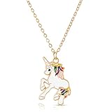 URAQT Colgante de Unicornio, Colgantes Mujer Plata Unicornio, Colgantes Mujer Plata Unicornio para Ninas Plata Regalos Originales para Ninas