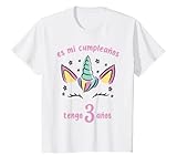 Niños Cumpleaños Unicornio Niña Tengo 3 Años Tres Años Camiseta