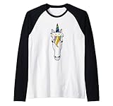 Unicornio Guirnalda de flores Camiseta Manga Raglan