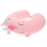 VALICLUD Bonitos Aviones de Unicornio para Cojín de Espuma de Felpa Almohada con Soporte en U para El Cuello Cabeza de Coche para El Hogar Niños Niñas de Oficina con Memoria Rosa en