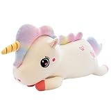 Mislaxy 60CM Peluche Unicornio Niña Unicornio Peluche Gigante Almohada Peluche Regalo Navidad (Blanco)