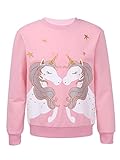 dPois Camiseta Manga Larga para Niña Sudadera de Unicornios Cuello Redondo Jersey Sudadera Deportiva de Algodón Top Casual Niña (3-16 Años) aaRosa 9-10 años