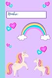 Libreta Cuaderno de Unicornios. Interior cuadros. Tamaño A5. 100 páginas: Libreta Cuaderno de Unicornios. Interior cuadros. Tamaño A5. 100 páginas