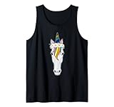 Unicornio Guirnalda de flores Camiseta sin Mangas