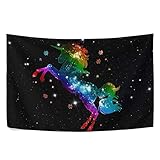 Naanle Tapices de unicornio con galaxia arcoíris para colgar en la pared, tapices estéticos para dormitorio, sala de estar, dormitorio, hogar, decoración horizontal de 60 x 40 pulgadas