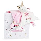 Doudou et Compagnie DC3312 - Peluche de Unicornio Cuadrado (20 cm), Color Rosa y Blanco