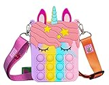 pink elephanty Unicornio - Monedero para niñas, monedero sensorial Rainbow Colors de moda, bolso de juguete de compresión, pequeño regalo para niños, Rosa.