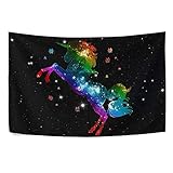 Naanle Tapices de unicornio con galaxia arcoíris para colgar en la pared, tapices estéticos para dormitorio, sala de estar, dormitorio, hogar, decoración de pared horizontal de 90 x 60 pulgadas