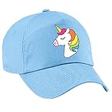 4sold Gorra de béisbol de unicornio para niñas Rainbow Kids Summer Hat School Kids Caps Sport Girl ajustable Baseball - Azul cielo