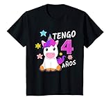 Niños cumpleaños 4 años niña niño regalo cuatro años Unicornio Camiseta