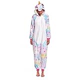 Mimacro - Pijama de Unicornio Estrellado unisex de adultos, Suaves y calentitos de Invierno, para Fiestas, navidades, Halloween, Carnaval (Talla L)