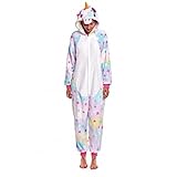 Mimacro - Pijama de Unicornio Estrellado unisex de adultos, Suaves y calentitos de Invierno, para Fiestas, navidades, Halloween, Carnaval (Talla L)