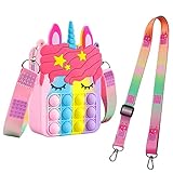 KBJUH Unicornio Regalos, Juguetes de Unicornios Para Niñas, Bolso Unicornio Niña Bandolera Niña Unicornio Juguete 2 en 1 con Correas de Hombro de Longitud Bolso Niña Ajustable Para Niños y Adultos