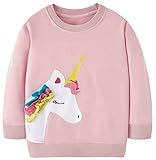 TEDD Sudaderas Niña Unicornio Camiseta Manga Larga 100% Algodón Jersey sin Capucha para Nina 9-10 años