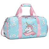 Bolsa Deporte para Infantil Niños Unicornio Niña Bolso Deportivo Chicas Bolsa de Baile Bolso de Fin de Semana Bolsas de Hombro para Gimnasio Viajes Gimnasia