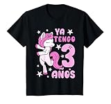 Niños 3º cumpleaños niña chica 3 años unicornio Ya tengo 3 años Camiseta