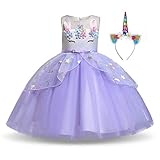 Disfraz de unicornio para niñas, vestido de princesa, disfraz de unicornio, vestido de fiesta, tutú con diadema.