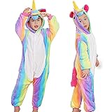 Tirgerca Pijamas Unicornio Niños, Unicornio Onesie Animal Niñas Cosplay Disfraz Halloween XL