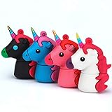 【4 Piezas】 LEIZHAN Memoria USB 32GB Pendrive USB Silicona Impermeable Flash Drive Memorias-Unicornio