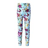 dPois Leggings Deportiva para Niña Estampados Leggins Largo Gimnasia Yoga Pantalones Elásticos Leotardo Correr Gym Deporte Danza Chica 4-14 años Azul B 10 años