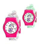 Kiddus Reloj Educativo de Calidad para niña y niño. Analógico de Pulsera, con Ejercicios Time Teacher para Aprender a Leer y Decir la Hora. Unicornio. Fluorescente