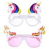 2 unids cumpleaños Unicornio Gafas fiesta Unicornio Gafas fiesta para decoración casera/pared/habitación