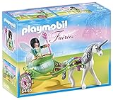 PLAYMOBIL Hadas - Carruaje con Unicornio con Hada Mariposa, Juego de construcción, Multicolor, 25 x 7,5 x 20 cm, (5446)