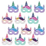 com-four® 12 máscaras de Unicornio para niños en Muchos Hermosos Colores: Juego de máscaras para cumpleaños y Fiestas temáticas [la selección varía] (12 Piezas - máscara Unicornio)