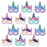 com-four® 12 máscaras de Unicornio para niños en Muchos Hermosos Colores: Juego de máscaras para cumpleaños y Fiestas temáticas [la selección varía] (12 Piezas - máscara Unicornio)