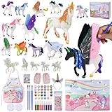 BONNYCO Unicornios Para Niñas Figuras Para Pintar Kit Con 18 Unicornios Manualidades Niñas con Brillo en la Oscuridad | Juguetes Niña 3 4 5 6 7 8 9 10 Años Regalos Niña Cumpleaños, Navidad