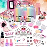 Trucos de niña unicornio niña regalo - 32 unidades Trucos de niña hipoalergénicos, lavable maletín maquillaje niña, regalos de Halloween, cumpleaños y Navidad para niñas de 4 a 12 años