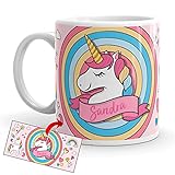 Kembilove Taza Personalizada Unicornios – Tazas Desayuno Unicornios para niñas con Frases Divertidas y Motivadoras – Regalo Original Personalizado de Unicornio Taza Cerámica