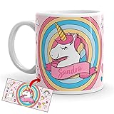 Kembilove Taza Personalizada Unicornios – Tazas Desayuno Unicornios para niñas con Frases Divertidas y Motivadoras – Regalo Original Personalizado de Unicornio Taza Cerámica