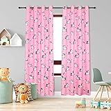 BOD HOME 2 Piezas Cortina Infantil Opaca, 140x260 cm AnchoxAlto, Cortina Poliéster Infantil Dormitorio Niños y Niñas, Decoración del Hogar y Dormitorio del Niño, Diseño Unicornio Rosa.