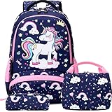 Kimwadalh Mochilas Escolares Niña Mochila Primaria Unicornio Escolar Primaria Sets de Mochila Infantiles Girls Backpack Set Travel Daypack