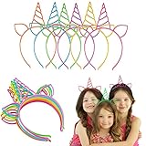 Shengruili Cuerno de Unicornio,Diadema de Unicornio,Cintas para El Pelo de Unicornio,Diadema Unicornio Niña,Banda de Pelo de Unicornio (12)