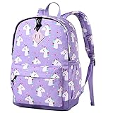 VASCHY Mochila Niña, Mochila Unicornio Niña Mochila Infantil 4-6 Años para Escolar Ajustar Carpeta A4 con Bolsillos Laterales y Correa para el Pecho