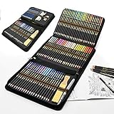 Lápices acuarelables profesionales, 96 Pieza Set de Dibujo Artista Kit con Lapices de Colores, Lápices de Dibujo y Bosquejo Material de dibujo, Ideal para Artistas, Adultos y Niños