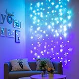 Cortina de Luces Guirnaldas Luces Interior Habitacion Decorativas Guirnaldas Luces Cadena de Luces Led Azul Púrpura para la Pared del Dormitorio Niñas Bebe Unicornio Sirena Habitación (180LED)