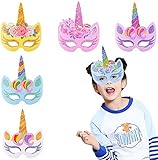 BESTZY 24 Piezas Máscaras de Unicornio, Máscaras para Cumpleaños Unicorn Party, Niños Favores de la Fiesta de Cumpleaños