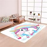 PEIHUODAN Cute Unicorn Alfombra Alfombra Infantil Alfombra De Salón Grande De Esponja De Franela Unicornio Arcoiris Niño Niña Alfombra De Juego Alfombra De La Habitación Rug Mat (Color 2,80x160 cm)