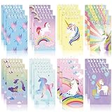24 Cuadernos de Unicornio de Bolsillo para Niñas Mini Libreta de Unicornio Bloc de Notas de Unicornio Cuaderno Pequeño de Espiral para Diario Viaje Regalo Infantil Escolar (Estilo Vívido)
