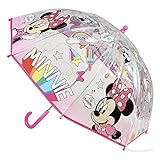 CERDÁ LIFE'S LITTLE MOMENTS - Paraguas Transparente de Minnie Mouse | Apertura Manual, Compuesto por 8 Varillas y con Tubo Metálico de Alta Resistencia - Licencia Oficial Disney