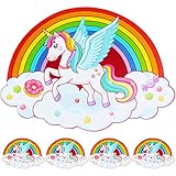 6Pcs Unicornio Mantel Individual de PVC, Infantil Niños Mantel Personalizado Arcoíris Salvamanteles Individuales Lavables Placemats para Cocina Mesa