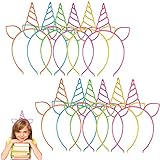 Diadema Unicornio Niña 12 Piezas 6 Colores Unicorn Headbands Para Materiales de Fiesta de Cumpleaños Cosplay Bricolaje Para Cumpleaños Halloween Navidad