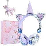 Auriculares Unicornio Bluetooth,Auriculares Inalambricos Niña con Micrófonos,Limitación de Volumen a 85 dB,Regalos para Cumpleaños/Halloween/Navidad/Volver a la Escuela